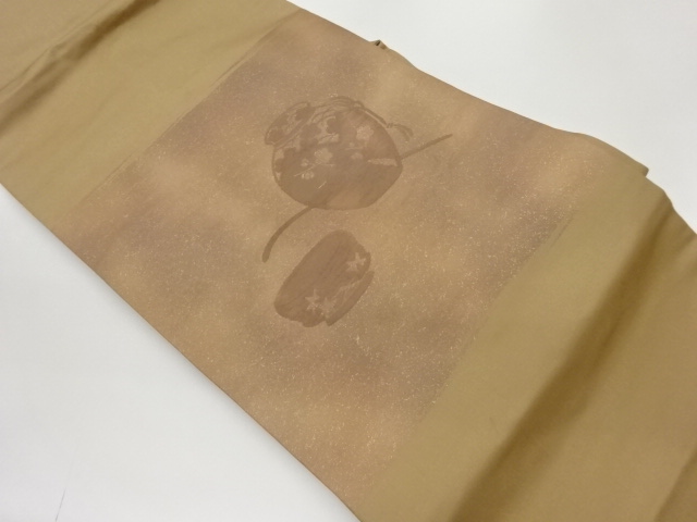 器に紅葉・梅模様織出し名古屋帯